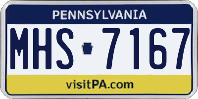 PA license plate MHS7167
