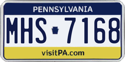 PA license plate MHS7168