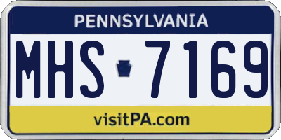 PA license plate MHS7169