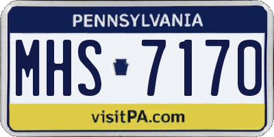 PA license plate MHS7170