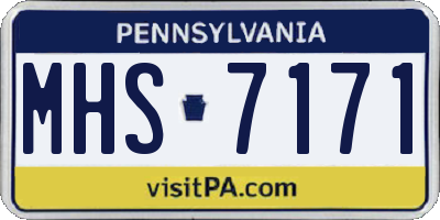 PA license plate MHS7171