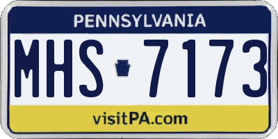 PA license plate MHS7173
