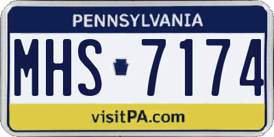 PA license plate MHS7174