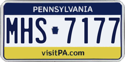 PA license plate MHS7177