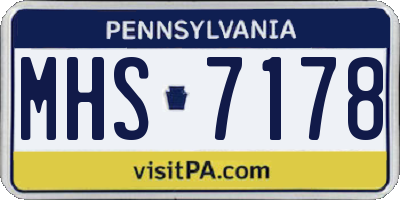 PA license plate MHS7178