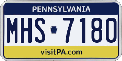 PA license plate MHS7180