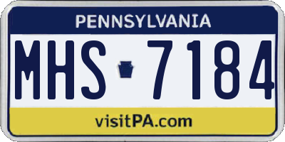 PA license plate MHS7184