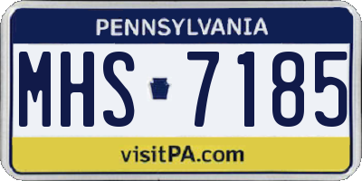 PA license plate MHS7185