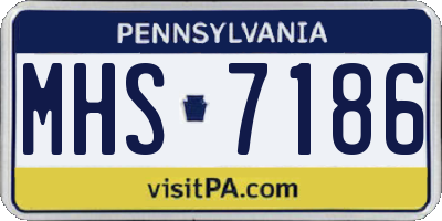 PA license plate MHS7186