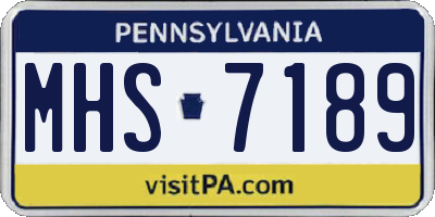 PA license plate MHS7189