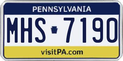 PA license plate MHS7190