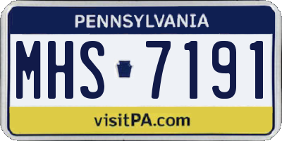 PA license plate MHS7191