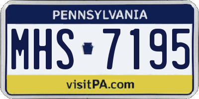 PA license plate MHS7195