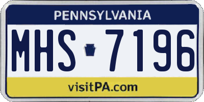 PA license plate MHS7196