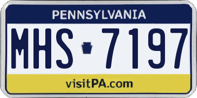 PA license plate MHS7197