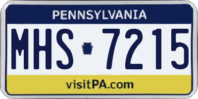 PA license plate MHS7215