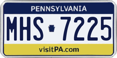 PA license plate MHS7225
