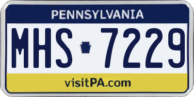 PA license plate MHS7229