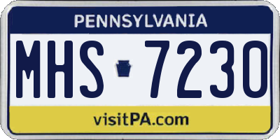 PA license plate MHS7230