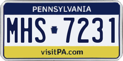 PA license plate MHS7231