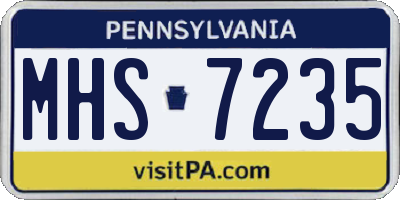 PA license plate MHS7235