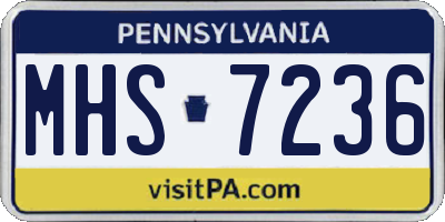 PA license plate MHS7236