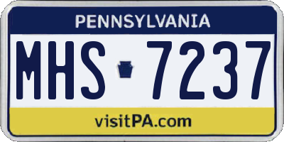 PA license plate MHS7237
