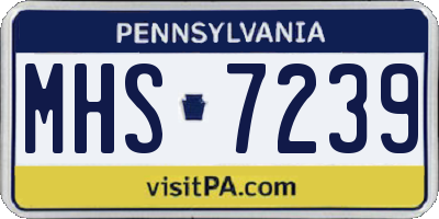 PA license plate MHS7239