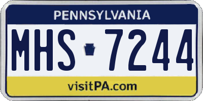 PA license plate MHS7244