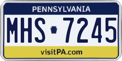 PA license plate MHS7245