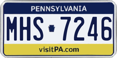 PA license plate MHS7246