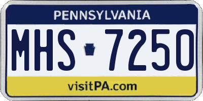 PA license plate MHS7250