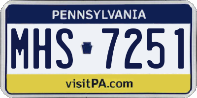 PA license plate MHS7251