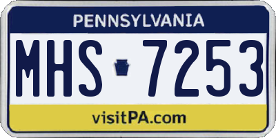 PA license plate MHS7253