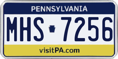 PA license plate MHS7256