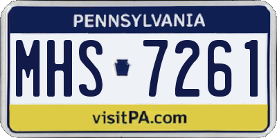 PA license plate MHS7261