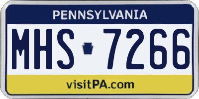 PA license plate MHS7266