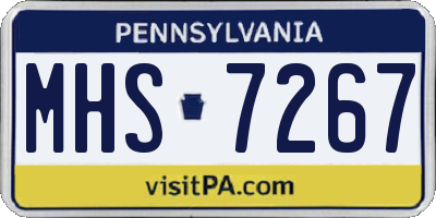 PA license plate MHS7267