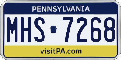 PA license plate MHS7268