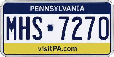 PA license plate MHS7270