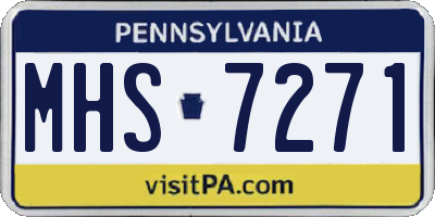 PA license plate MHS7271