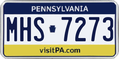PA license plate MHS7273