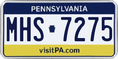 PA license plate MHS7275