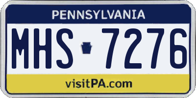 PA license plate MHS7276