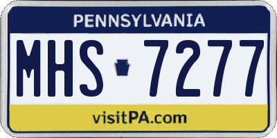 PA license plate MHS7277