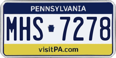 PA license plate MHS7278
