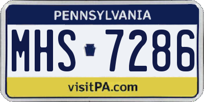 PA license plate MHS7286
