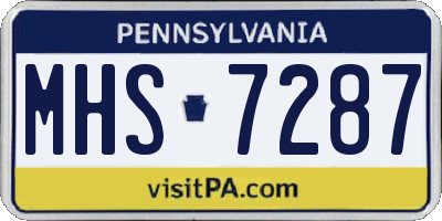 PA license plate MHS7287