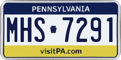 PA license plate MHS7291