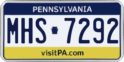 PA license plate MHS7292